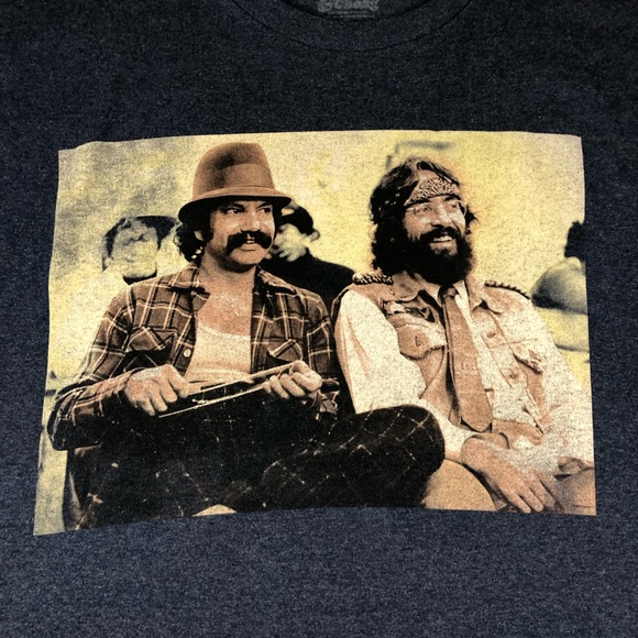 Preowned Cheech and Chong photo graphic t-shirt adult dark heather gray - Picture 2 of 5